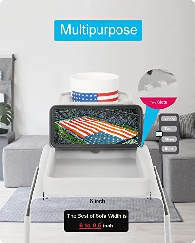 Couch Cup Holder Tray, VIENFUT Silicone Anti-Slip Sofa Armrest Tray with Side Pockets, BPA-Free Anti-Spill Couch Drink Holder for YETI, Remote, Snacks, Cellphone and iPad, Ideal Gift (Griege) - Image 4