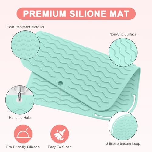 Suafrnut Plus Size Silicone Heat Resistant Mat for Hair Tools(12" x 9") - Image 3