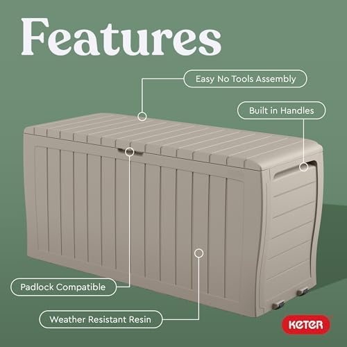 Keter Marvel 71 Gal Outdoor Storage Box for Patio and Pool Accessories - Image 4