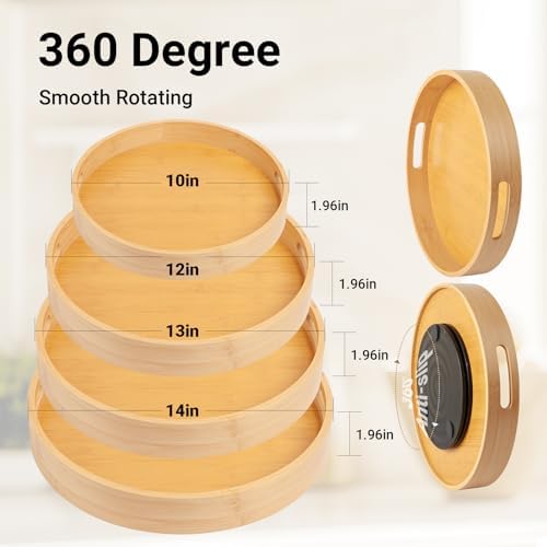 14in Bamboo Lazy Susan Organizer for Cabinet - Image 2