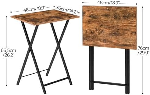 HOOBRO Folding TV Tray Tables, Set of 4 TV Trays with Storage Rack - Image 3