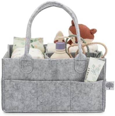 Parker Baby Co. Felt Diaper Caddy Organizer - Regular, Gray by ParkerBabyCo