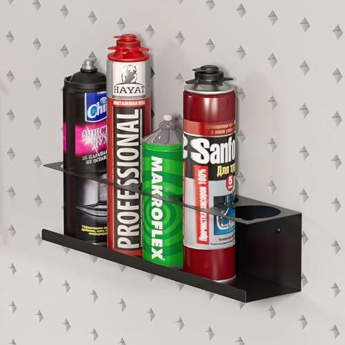 Heavy Duty Steel Spray Can Holder, Wall Mounted 4-Pack - Image 5