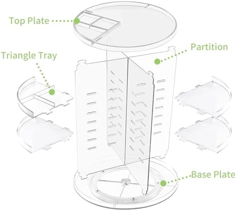 COYAHO 360 Rotating Makeup Organizer, Spinning Countertop, Cosmetic Holder Shelf, Make Up Organizers and Storage for Bedroom, Transparent - Image 3