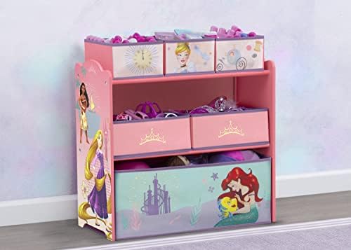 Delta Children Design & Store 6 Bin Toy Storage Organizer, Disney Princess - Image 2