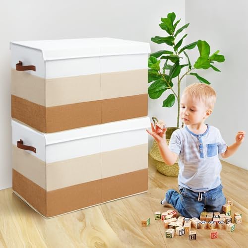 Large Toy Storage Box Chest for Kids, Sturdy Toy Box Bin Baskets with Lid - Image 5
