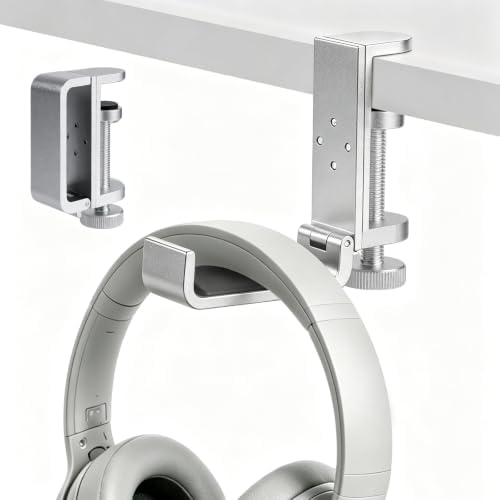 All Aluminum Foldable Headphone Holder for Desk, Silver - Image 5