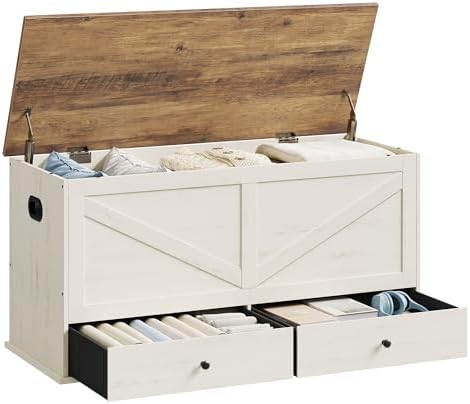 VASAGLE Storage Chest with 2 Fabric Drawers, 15.7 x 39.4 x 19.9 Inches by VASAGLEbySONGMICSHOME