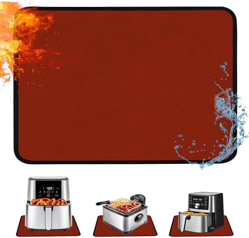 TOHONFOO Heat Resistant Mats for Countertop & Air Fryer, 20x16 in, Red by TOHONFOO