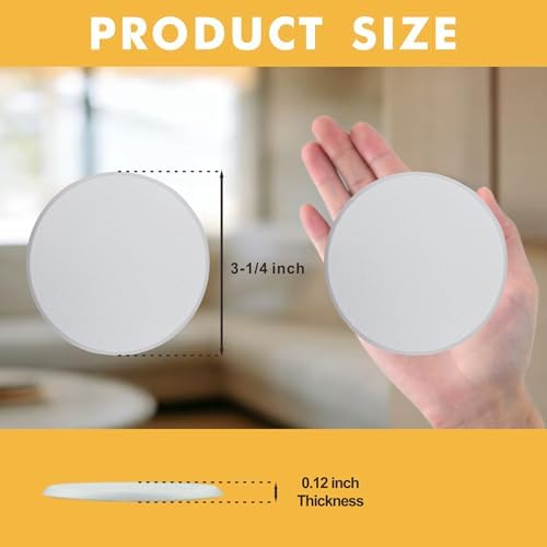 8PCS Door Knob Stoppers 3.25", Rigid Vinyl Wall Protectors with Strong Adhesive, Door Handle Bumpers for Home Wall & Door, White - Image 2