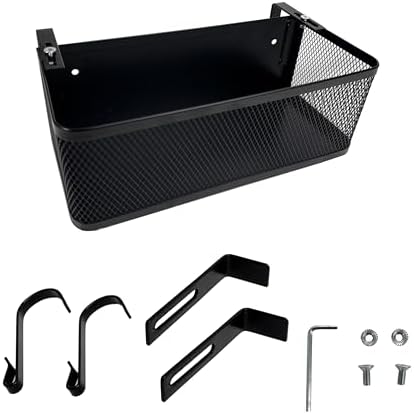Bedside Caddy Shelf with Hook, Bed Shelf Organizer for Bunk Bed, Office Cubicle, Dorm Room, Holder for Phone, Snacks, Books (Black, 11*4.9*3.9 inch) by Unknown