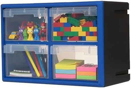 NORTHSKY 4-Drawer Plastic Drawer Storage Cabinet for Garage Organization, Bead Organizer, Building Bricks Storage, Jewelry Organizers,Teacher Toolbox, Clear by NorthSky