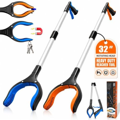 2-Pack 32" Grabber Reacher Tool, Long Easy Foldable Reaching Pickup Tool by Unknown