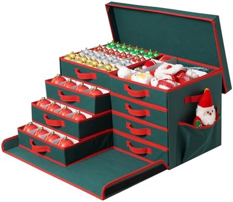 Christmas Ornament Storage Box ,8 Trays,128-3" Holiday Ornament Container by Peyulia