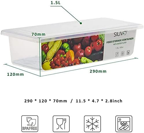 3 Pack 1.5L Fruit Storage Containers for Fridge with Removable Drain Tray - Image 5