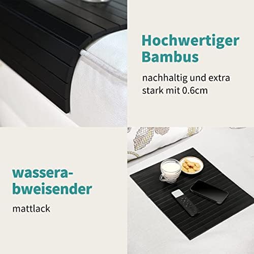 GEHE Sofa Arm Tray Table - Flexible/Foldable Couch Arm Table Perfect for Drink & Snacks (16.5" L x 13.25" W x 0.4" H, Black) - Image 4