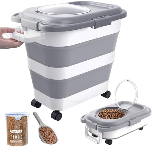 25-28Lbs Dog Food Storage Container Airtight,Collapsible Pet Food Storage by DDMOMMYCOLLAPSIBLEFOODSTORAGECONTAINERFAMILY