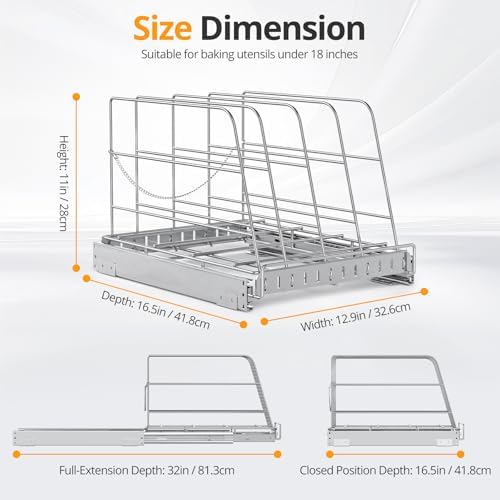 Pull Out Cabinet Organizer for Cutting Board, Cookie Sheet, Baking Sheet - Image 4