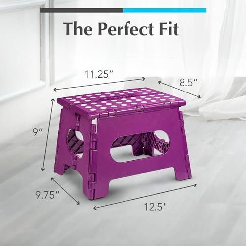 Handy Laundry Folding Step Stool 9 Inch, Purple, Non-Slip Holds 300 lbs - Image 5