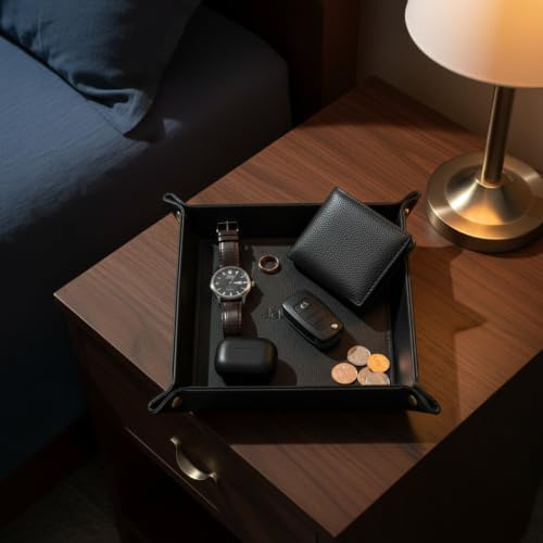 Valet Tray for Men,Nightstand Organizer for Wallet Watch Phone - Image 7