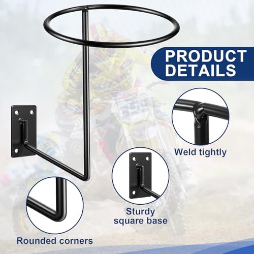 Potchen 3 Pack Helmet Holder Wall Mount Motorcycle Helmet Hanger Rack Bulk - Image 3