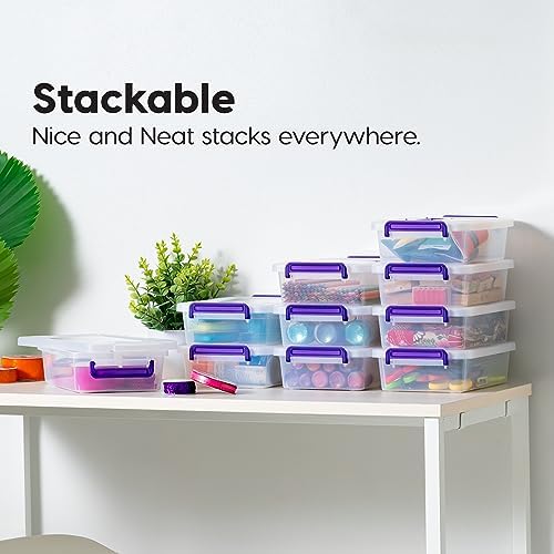 IRIS USA Storage Bins with Lids |Made in USA| 3 Qt - (10-Pack) - Clear - Image 2