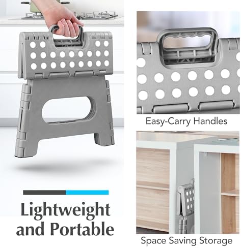 Handy Laundry Folding Step Stool 8 Inch, Gray, Non-Slip Holds 300 lbs - Image 6