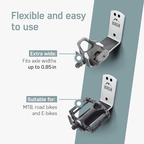 Borgen Wall Mount Pedal Hook for E-Bike & MTB - White - Image 6
