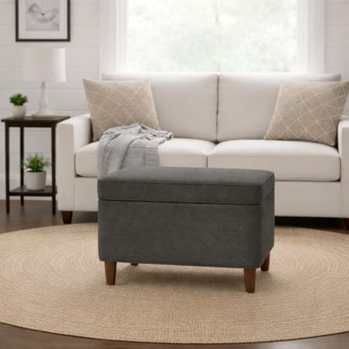 Spatial Order 24" Dinah Collection Storage Ottoman - Cool Light Gray - Image 2