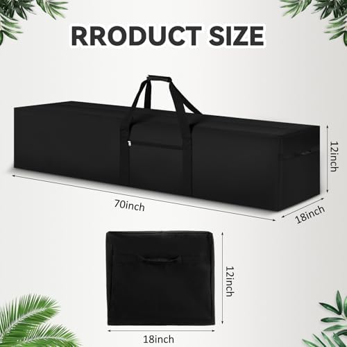 1 Pcs 70 x 18 x 12 Inch, 250 L Large Storage Duffle Bag Black - Image 2