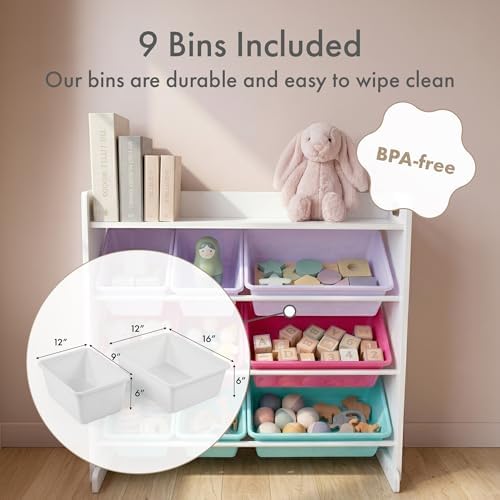 Humble Crew Kids Toy Organizer with Display Shelf, 9 Bins, 3 Tier Storage - Image 5