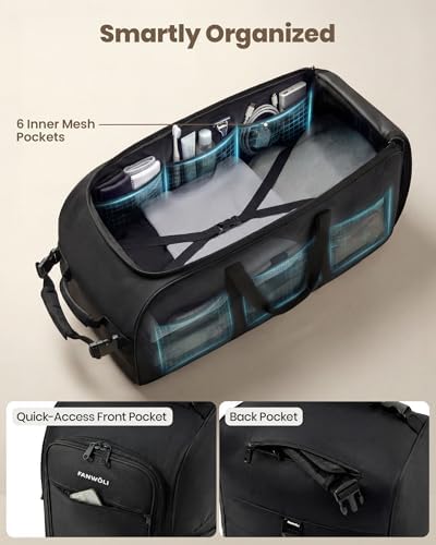 Fanwoli 30'' Extra Large Rolling Duffel Bag with Wheels, Heavy Duty - Image 5