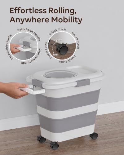 Collapsible Dog Food Container for 10-25 lbs, Airtight Storage Bin - Image 4