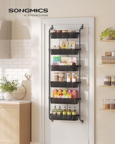 SONGMICS Over the Door Cabinet Organizer, 6-Tier Clear PET Baskets, 53 In H - Image 2