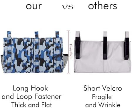 Surblue Bedside Caddy Hanging Organizer Storage Bag Pocket for Bunk, Hospital, College Dorm Rooms, Baby Bed Rails, Camp - 8 Pockets, Large, Ocean - Image 3
