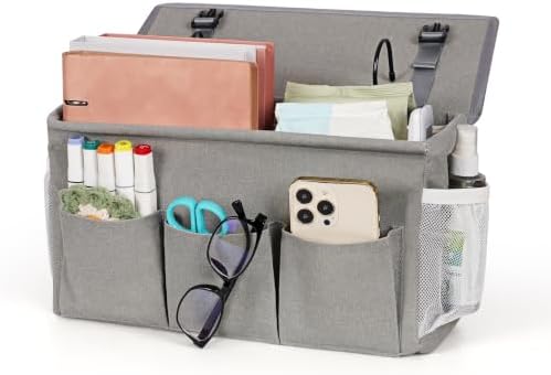 Bedside Caddy Storage Organizer for Bed Rails, Bed Caddy with 6 Pockets by Loghot