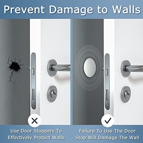 Door Stoppers Wall Protector Buffer Guard Doorknob Door Handle Bumper Self Adhesive Silencer Soft Rubber Crash Pad for Home Office - Image 4