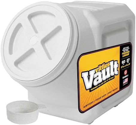Vittles Vault Traditional Dog and Cat Food Container + Scoop, Gray, 60lbs by Gamma2