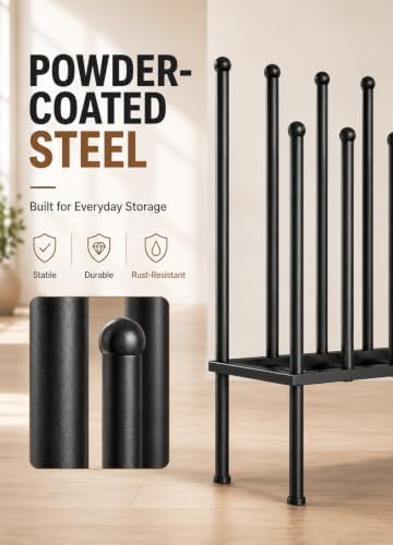 PLKOW 2-Tier Metal Boot Rack Organizer for 6 Pairs, Black - Image 3