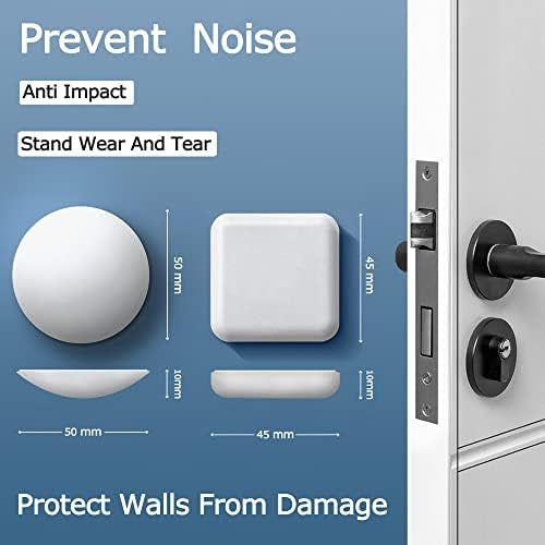 Door Stoppers Wall Protector Buffer Guard Doorknob Door Handle Bumper Self Adhesive Silencer Soft Rubber Crash Pad for Home Office - Image 2
