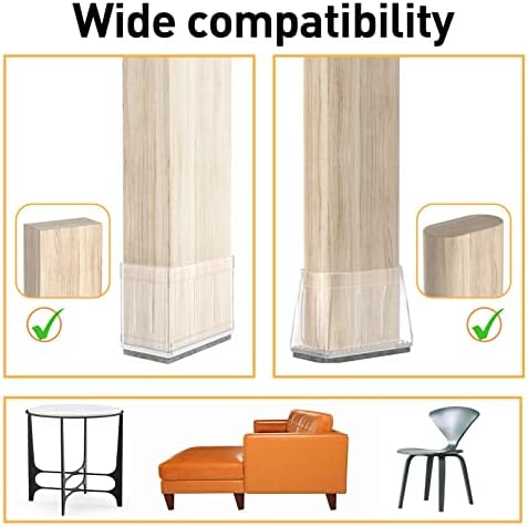 0.75" x 1.5" Rectangle Chair Leg Protectors for Hardwood Floors. - Image 4