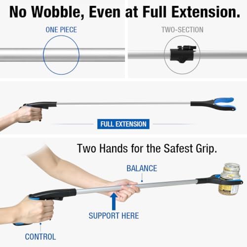 Heavy Duty Long Grabber Reacher Tool 43 Inch One Piece 2 Pack - Image 4