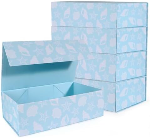 LFBOX Blue Ocean Theme Gift Box with Magnetic Lids 5 Pack by Yourgiftourart