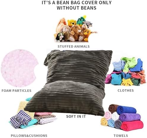 Kisoy Stuffed Animal Storage Bean Bag Bed Cover (No Filler) Washable - Image 6