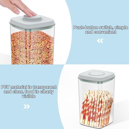 LEAWALK 4 Lbs Airtight Dog Cat Pet Food Storage Container PopTop White - Image 3