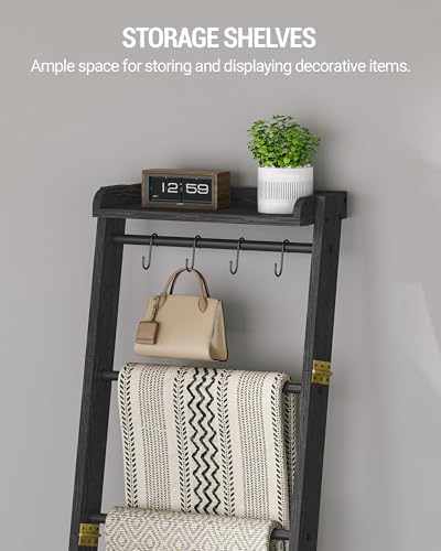 Hzuaneri Blanket Ladder Shelf, Farmhouse Ladder Holder, Blanket Organizer - Image 6