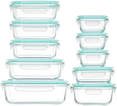 Vtopmart 10 Pack Glass Food Storage Containers with Lids Green by Vtopmart