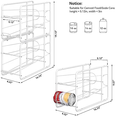 MOOACE 4 Pack Can Organizer for Pantry, Stackable Soda Can Dispenser Rack - Image 5
