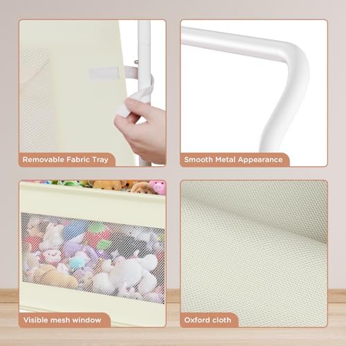 KEEGH Extra Large Toy Box for Kids, Heavy Duty Toy Storage Organizer, Beige - Image 4