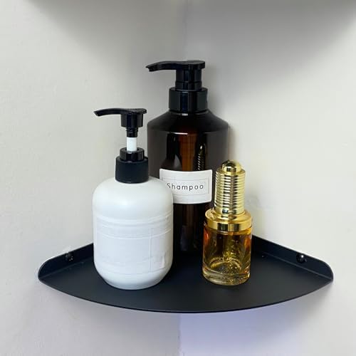 Small Tiny Metal Floating Corner Shelves, 7 x 7 x 0.6 Inches，1pcs, Black by NUTNAPH